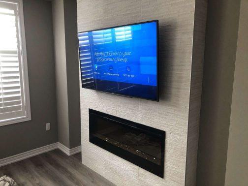TV wall mounted Mount Installation Above Fireplace