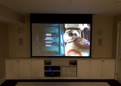 Projector Screen Installed playing Star Wars