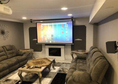 Projector Screen Installed with Surround Speakers