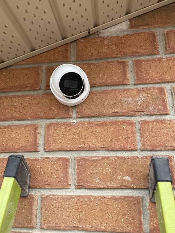 install security camera on brick wall