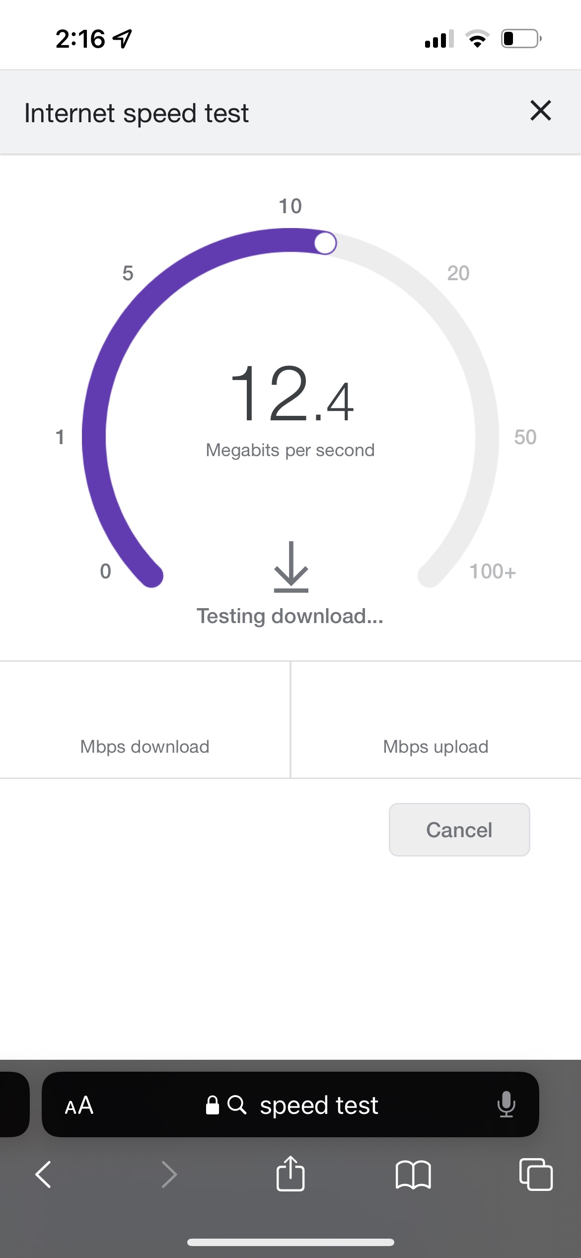 Internet Speed test before Ubiquiti Access Point Upgrade