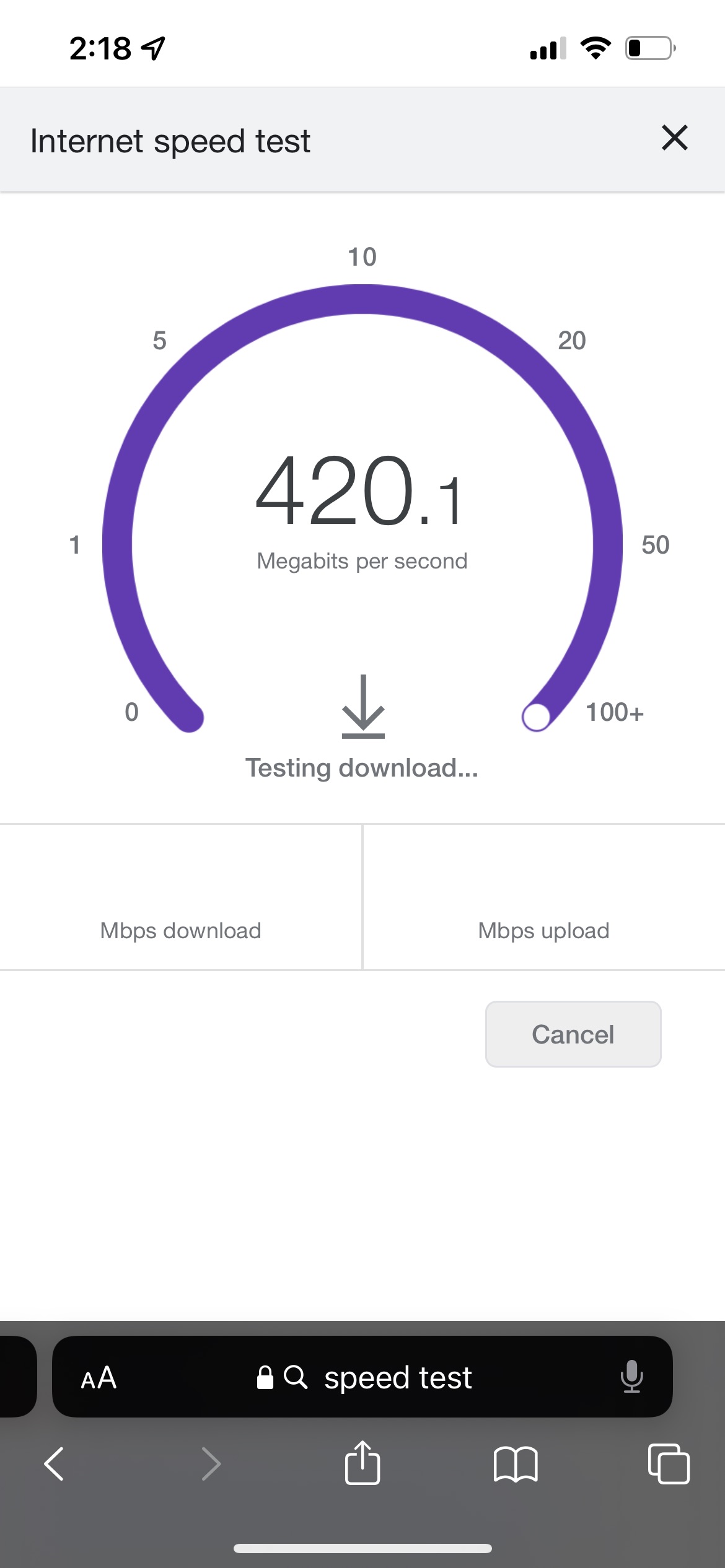 Internet Speed test after Ubiquiti Access Point Upgrade