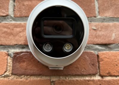 4K IP Turret Security Camera installed on Brick wall