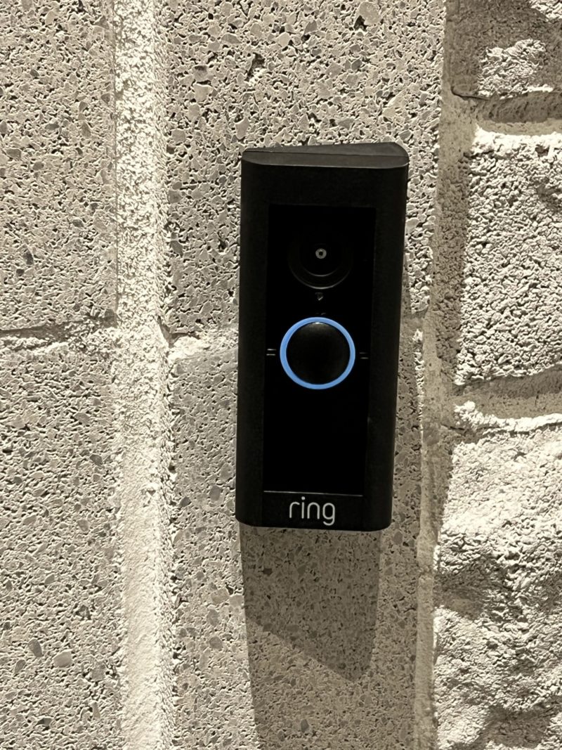 Ring Doorbell Pro 2 installed on stone wall