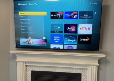 Roku TV Installed above Fireplace