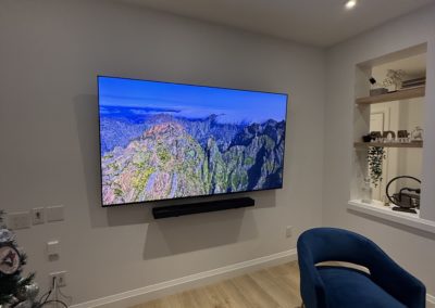 TV Installed on Full Motion mount with wires hidden in Hamilton